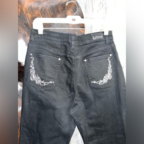 Lawman size 11/12 black rhinestone embelsihed bootcut jeans - Picture 6 of 8